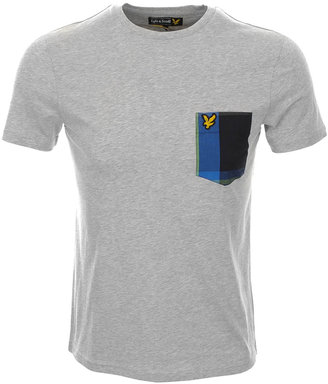 Lyle & Scott Stylised Tartan Pocket T Shirt Grey