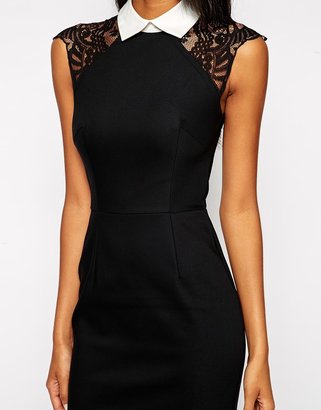 ASOS TALL Pencil Dress With Lace Sleeve and Collar