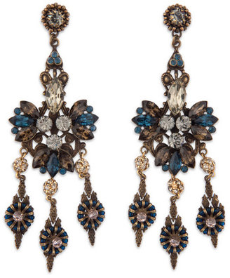 Miriam Haskell Antique Sapphire Chandelier Earrings