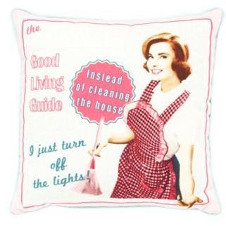 Debenhams Pink 'The Good Wife' slogan cushion