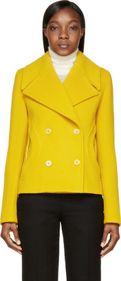 Carven Yellow Double-Breasted Wool Coat