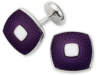 Charles Tyrwhitt Enamel purple guilloche square cuff link