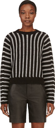 Alexander Wang T by Black & White Knit Cropped Sweater