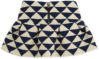 Lili Gaufrette Liam Triangle-Print Skirt, Blue, Girls' 8-12