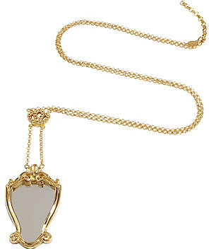 Delfina Delettrez Gold-Plated Silver Vanitas Necklace with Mirror Pendant