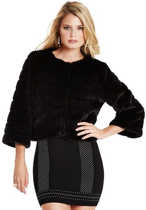 GUESS by Marciano 4483 Cut Faux-Fur Jacket