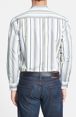 Tommy Bahama 'Mo' Raj Stripe' Regular Fit Cotton & Silk Sport Shirt