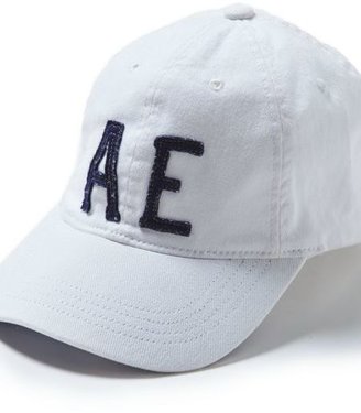 American Eagle Outfitters White Applique Fitted Baseball Cap