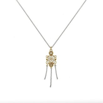 Biba Gold & rhodium tassel necklace