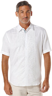 Cubavera Slim-Fit Embroidered Linen-Blend Shirt