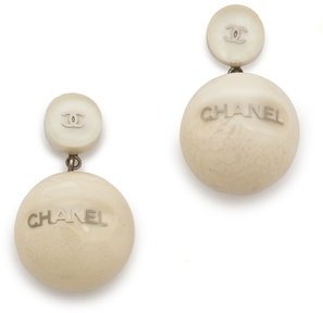 WGACA What Goes Around Comes Around Vintage Chanel Lucite Ball Dangle Earrings