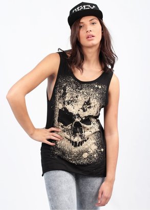 Evil Twin Space Face Tank Top - Black/Off White