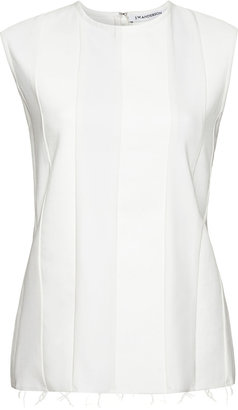 J.W.Anderson Distressed Paneled Stretch-Wool Top