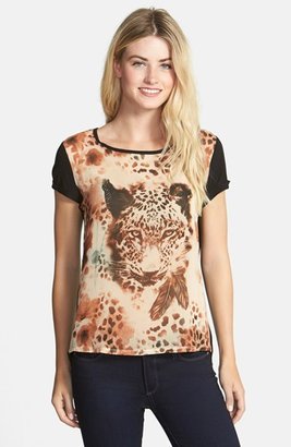 Vince Camuto Burnout Leopard Graphic Jersey Tee