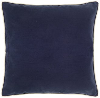 Linea Plain cotton cushion, navy blue