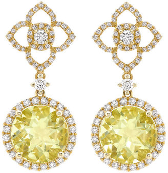 Kiki McDonough Aurora Lemon Quartz & Diamond Drop Earrings