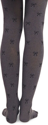 Wet Seal Dotted Bow Printed Tights