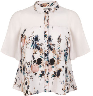 Miss Selfridge Angel sleeve print blouse