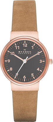 Skagen SKW2189 Ancher Stainless Steel, Rose Gold-Toned Plated and Leather Watch - for Women