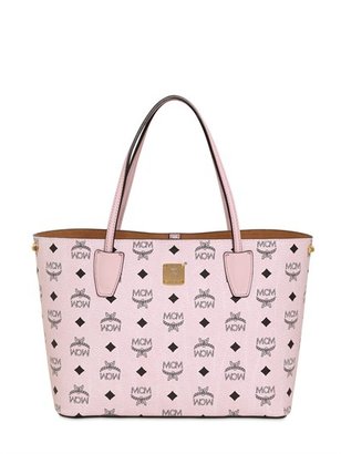 MCM Small Printed Faux Leather Tote Bag