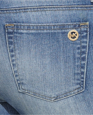 MICHAEL Michael Kors Size Zippered Skinny Jeans, Medium Blue Wash