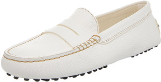 Tod's Gommini Pebbled Moccasin, White