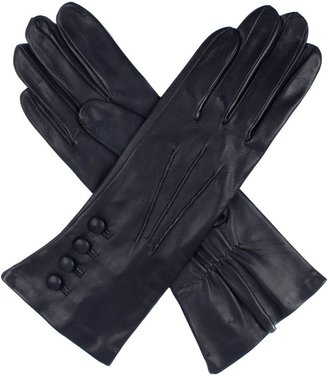 Dents Ladies leather gloves, 4 bl, with silk lining