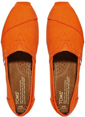 Toms Stonewash Flame Orange Flat Shoes