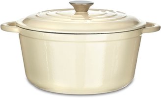 Linea Cream cast iron round casserole, 25.5cm