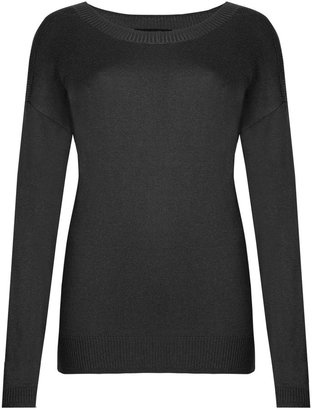Marks and Spencer Long Sleeve Ribbed Jumper with Silk