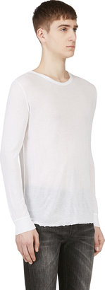 BLK DNM White Semi-Sheer Long Sleeve T-Shirt