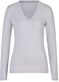 Brunello Cucinelli V-Neck Cashmere Pullover with Elbow Patches