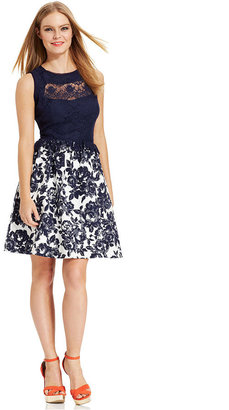 Jessica Simpson Sleeveless Lace Floral-Print Dress