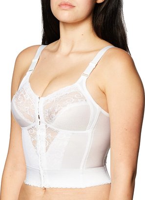 Carnival Women's Plus Size Front Closure Longline Lace Soft Cup Wire Free Bra