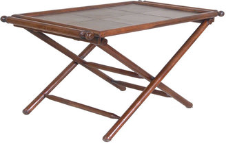 Houseology OH Vintage Campaign Teak and Leather Coffee Table