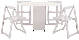 Butterfly Table and 4 White Chairs