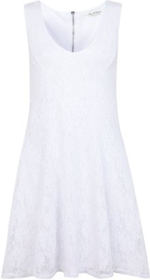 Miss Selfridge White daisy lace skater dress