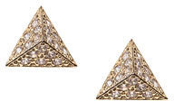 Topshop Womens **Pyramid Stud Earrings by Orelia - Gold