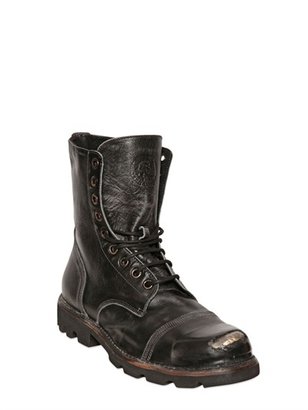 Diesel Leather Lace-Up Boots