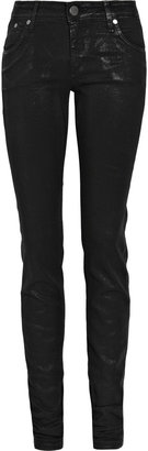 Victoria Beckham Glossed mid-rise skinny jeans