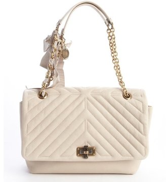 Lanvin ivory quilted leather large 'Happy' chain shoulder bag