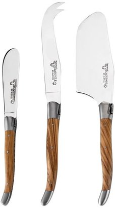 Laguiole OlivewoodThree-Piece Cheese Knife Set
