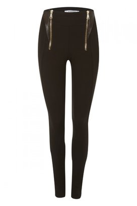 Givenchy Leather Trimmed Zipped Leggings