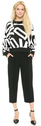 DKNY Oversized Cropped Extra Long Sleeve Pullover