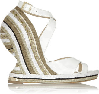 Paloma Barceló Charol metallic embroidered and patent-leather sandals