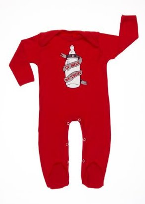 Rockabye Baby Rockabye-Unisex Baby In Milk We Trust Suit Long Sleeve All-In-One (Red)