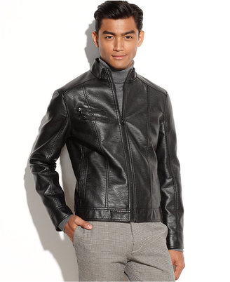 Kenneth Cole Pebbled Faux Leather Jacket