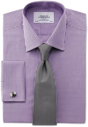 Charles Tyrwhitt Purple gingham check classic fit shirt