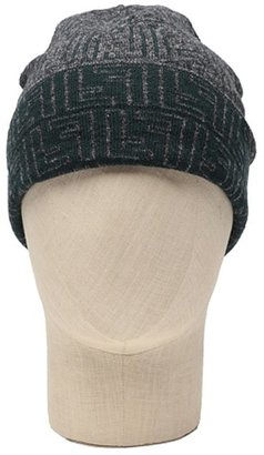 Fendi green and grey wool knit logo cap