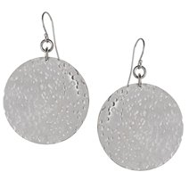 Made Bipapale Silver Disc Earrings - Silver